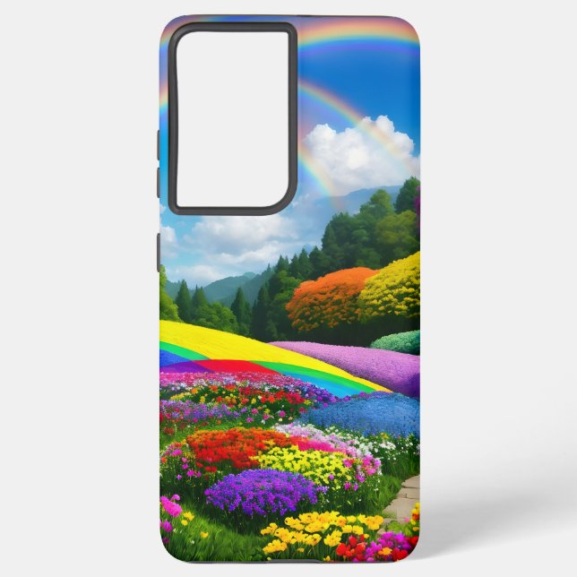 Coque Samsung Galaxy Rainbow Hills et Flowers Two (Verso)