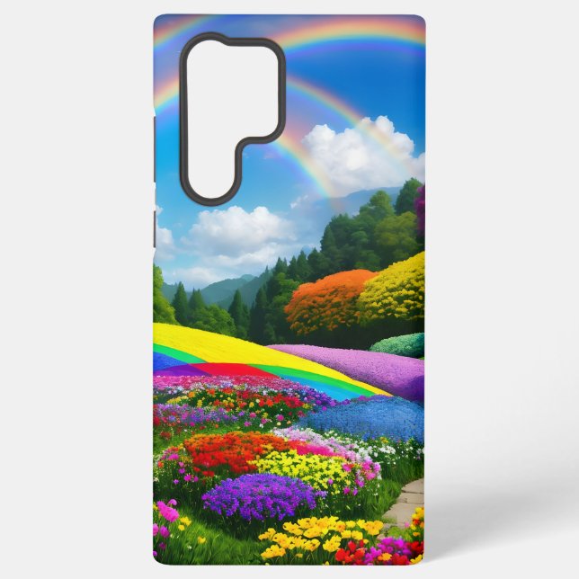 Coque Samsung Galaxy Rainbow Hills et Flowers Two (Verso)
