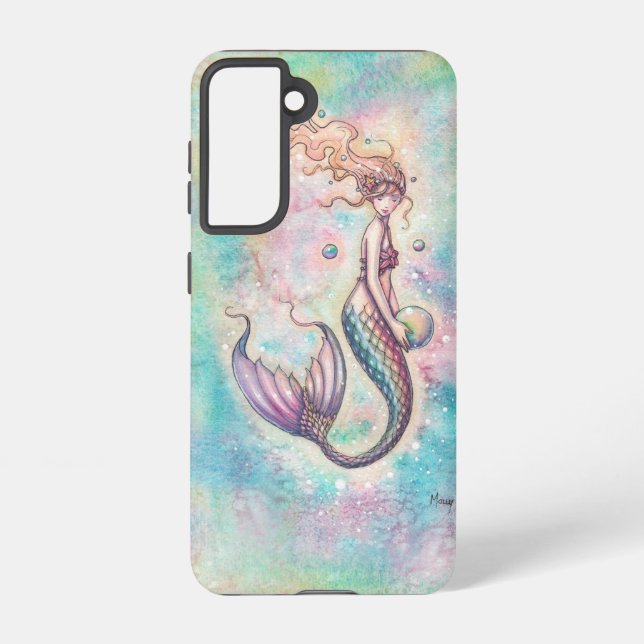 Coque Samsung Galaxy Rainbow Mermaid par Molly Harrison Imaginaire Art (Verso)