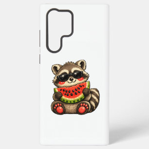 Coque Samsung Galaxy Raton laveur mignon avec pastèque