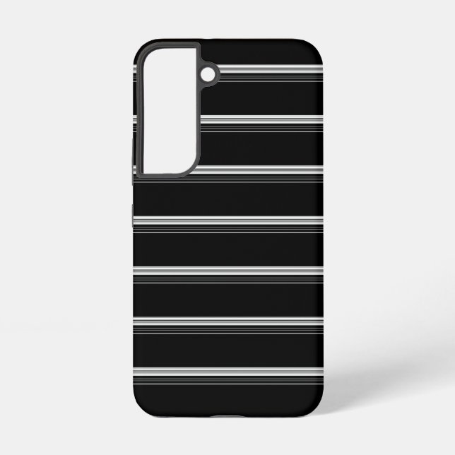 Coque Samsung Galaxy Rayé noir blanc chic  (Verso)