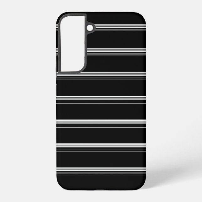 Coque Samsung Galaxy Rayé noir blanc chic  (Verso)