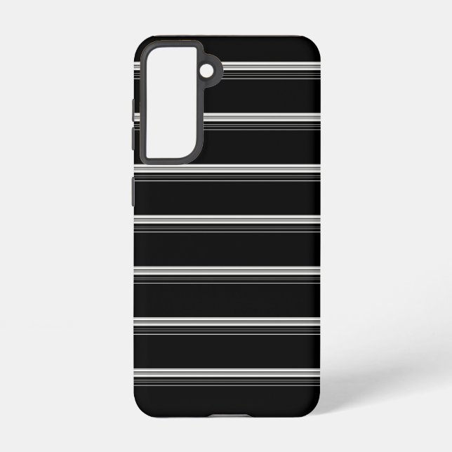 Coque Samsung Galaxy Rayé noir blanc chic  (Verso)