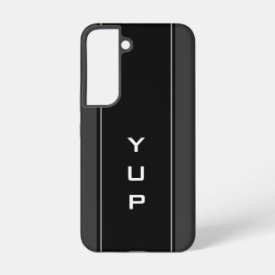 Coque Samsung Galaxy Rayure noire avec monogramme personnalisé