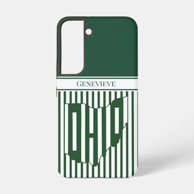 Coque Samsung Galaxy Rayure verte de l'Ohio (Verso)