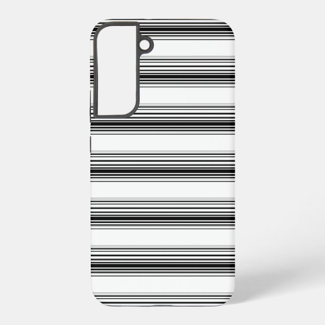 Coque Samsung Galaxy Rayures blanches noires modernes (Verso)