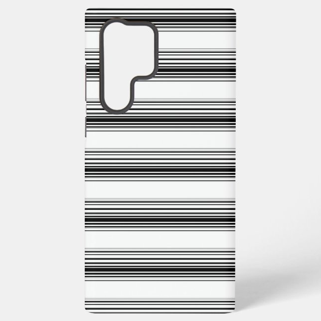 Coque Samsung Galaxy Rayures blanches noires modernes (Verso)