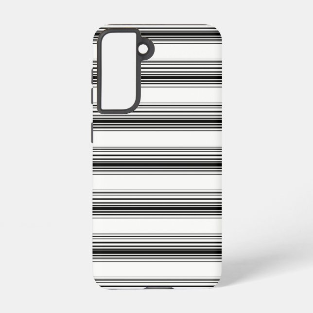 Coque Samsung Galaxy Rayures blanches noires modernes (Verso)