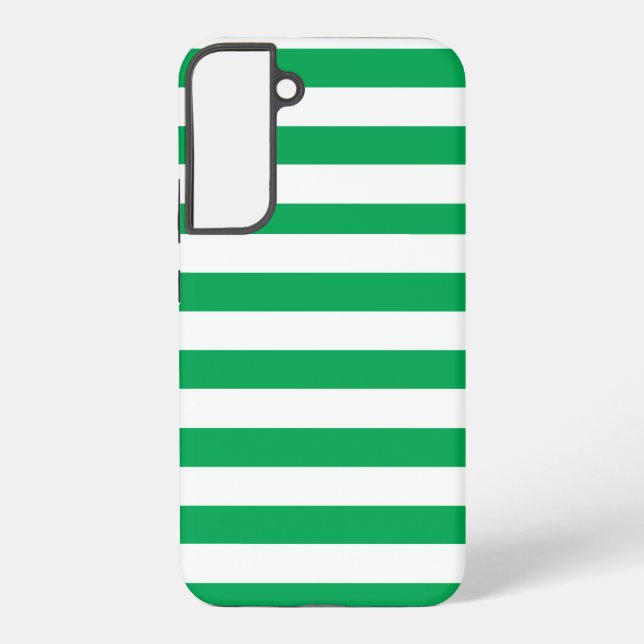 Coque Samsung Galaxy Rayures de cabane vertes et blanches  (Verso)