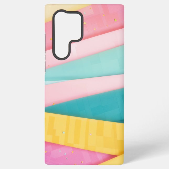 Coque Samsung Galaxy Rayures de Confettis Pastels (Verso)