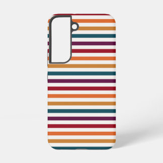 Coque Samsung Galaxy Rayures horizontales multicolores automne rétro
