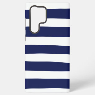 Coque Samsung Galaxy Rayures irrégulières - Bleu et Blanc