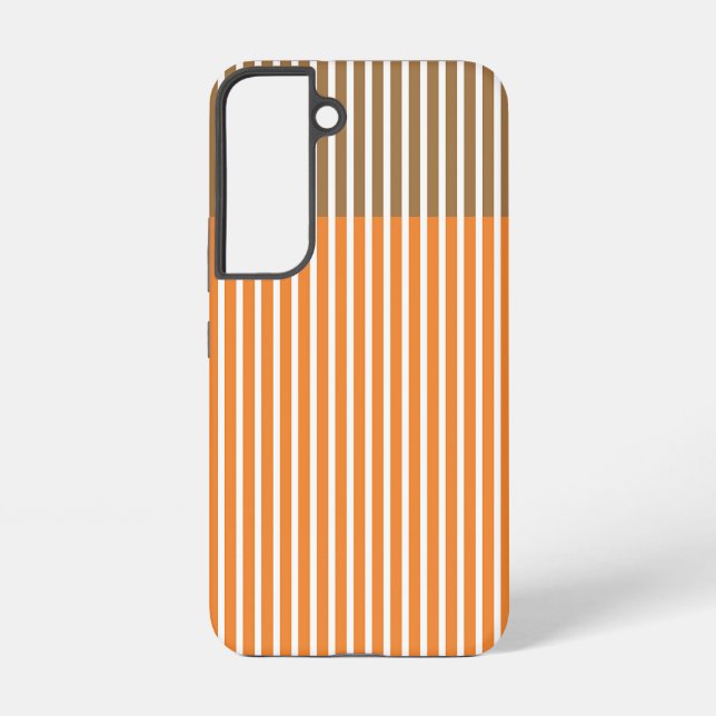 Coque Samsung Galaxy Rayures orange marron  (Verso)