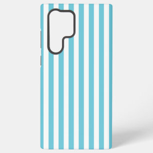 Coque Samsung Galaxy Rayures verticales classiques bleu clair et blanc