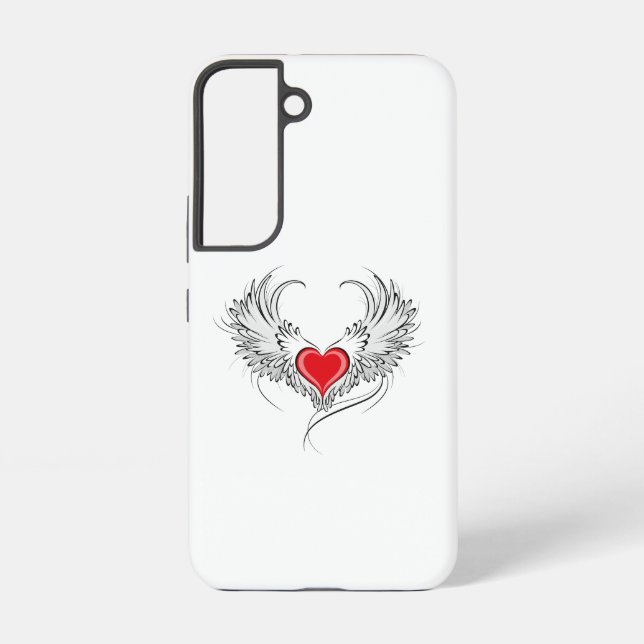 Coque Samsung Galaxy Red Angel Coeur avec ailes (Verso)
