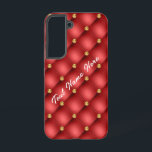 Coque Samsung Galaxy Red Gold Diamond Tufted Texte personnalisé Votre n<br><div class="desc">Samsung Galaxy Coques ou coques iphone avec Golden Diamond Tufted Leather Custom Text Name Red Gold Cadeau personnalisé - Choisissez / Ajoutez votre texte favori - Nom OU Supprimer du texte - Faites votre cadeau spécial - Redimensionnez et déplacez ou ajoutez du texte / des éléments avec l'outil de personnalisation....</div>