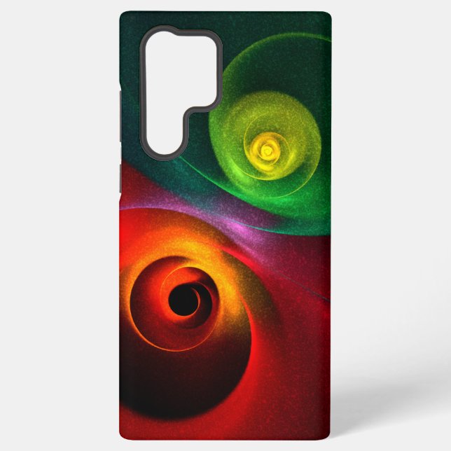 Coque Samsung Galaxy Red Green Yin Yang Modern Abstract Art Pattern #20 (Verso)