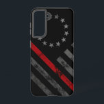 Coque Samsung Galaxy Red Line Vintage Betsy Ross Drapeau américain<br><div class="desc">Montrez votre soutien à nos premiers répondeurs ! Police,  Fire And Secourt,  EMT Disponible !</div>