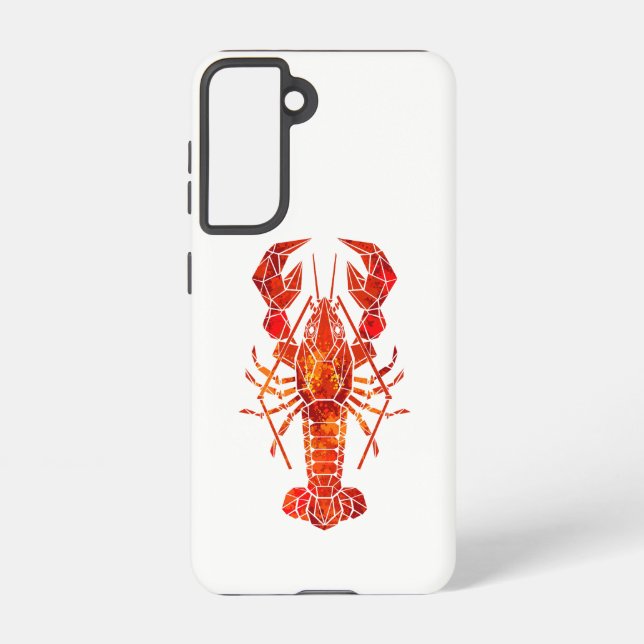 Coque Samsung Galaxy Red polygonal lobster (Verso)