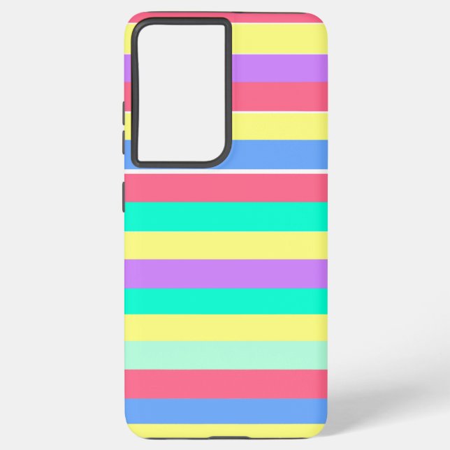 Coque Samsung Galaxy Réglage des rayures pastel de printemps (Verso)