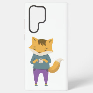 Coque Samsung Galaxy Renard mignon avec tasse de thé