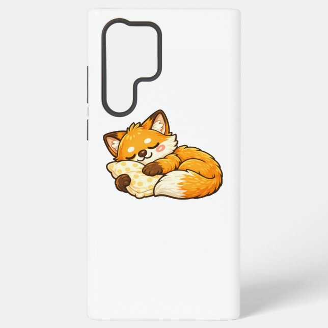 Coque Samsung Galaxy Renard Mignon Endormi au Lit (Verso)