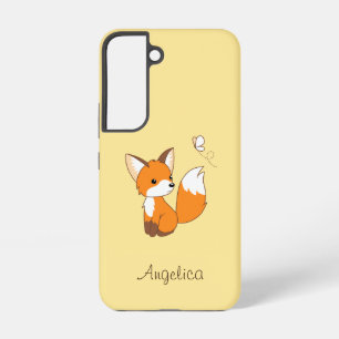 Coque Samsung Galaxy Renard Mignon Qui Regarde Papillon