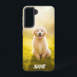 Coque Samsung Galaxy Renommez votre chien de repérage d'or sur le boîti<br><div class="desc">J'ai commencé ma carrière d'ingénieur civil avec une passion pour le design et un amour pour les animaux. Avec les activités commerciales sur la plateforme zazzle.com, j'aurai des revenus supplémentaires pour lever des fonds pour aider les animaux abandonnés et en voie de disparition. S'il vous plaît message via Facebook ou...</div>