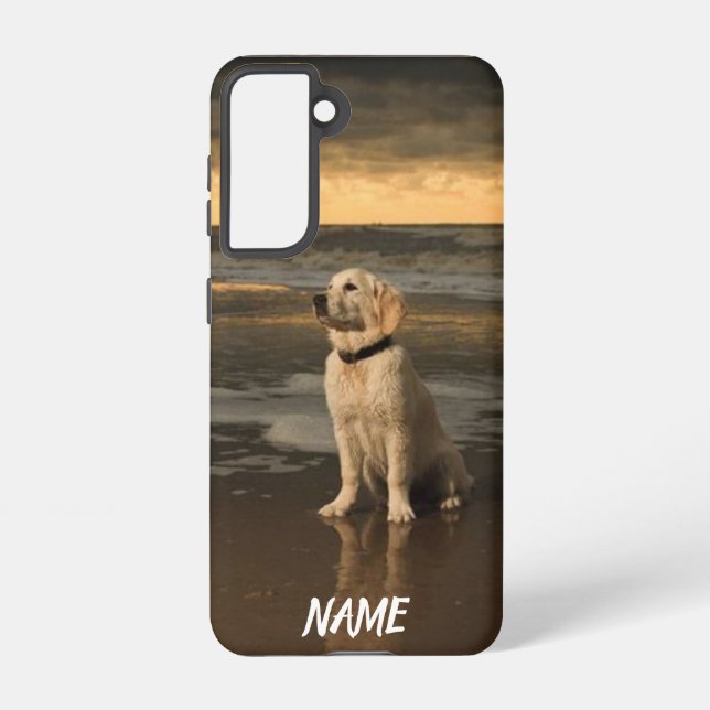 Coque Samsung Galaxy Renommez votre chien de repérage d'or sur le boîti (Verso)