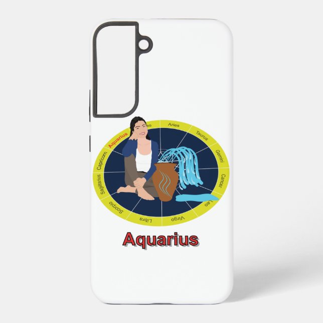 Coque Samsung Galaxy Représentation du signe zodiaque d'Aquarius (Verso)