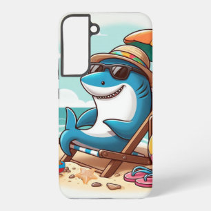 Coque Samsung Galaxy Requin caricatural à la plage