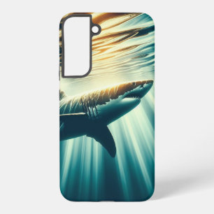 Coque Samsung Galaxy Requin dans la mer bleue profonde & lumière du sol
