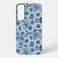 Ressort bleu, fleurs sauvages, marguerites