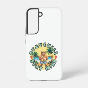 Coque Samsung Galaxy Restez Cool Restez Sauvage – Design d'ours de plag