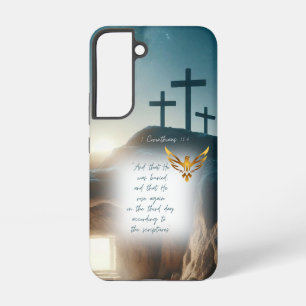 Coque Samsung Galaxy Résurrection de Jésus dans la foi Colombe dorée Ca