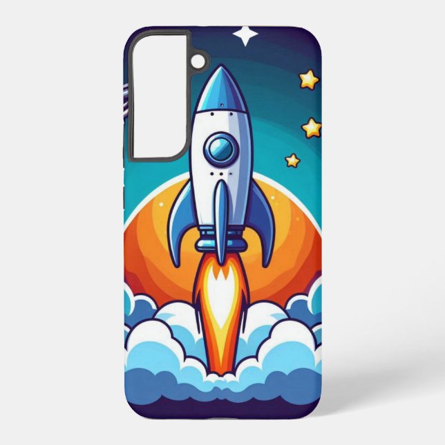 Coque Samsung Galaxy Retro, fusée spatiale (Verso)