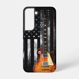 Coque Samsung Galaxy Retro Rock N Roll American Flag Guitare