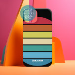 Coque Samsung Galaxy Retro Stripe Motif Rainbow coucher de soleil vinta<br><div class="desc">Ajoutez votre nom à ce design masculin avec des rayures audacieuses. Un design rétro avec une police d'inspiration les années 70 et un motif minimal. Toutes les couleurs peuvent être modifiées. Créez le vôtre et changez les couleurs en votre combinaison préférée.</div>
