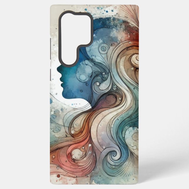 Coque Samsung Galaxy "Rêve d'aquarelle : Silhou féminin artistique (Verso)