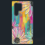 Coque Samsung Galaxy Rêve de marguerite super - Main peinte dessinée fl<br><div class="desc">Boîtier téléphonique super Daisy Dream. Faites ressortir votre téléphone grâce à ce design floral d'inspiration rétro et vibrant, avec des marguerites dessinées à la main sur un arrière - plan peint en bleu, rose, orange et jaune, aux couleurs arc-en-ciel audacieux. Ce motif ludique mais artistique mêle des vibrations boho, psychédélique...</div>