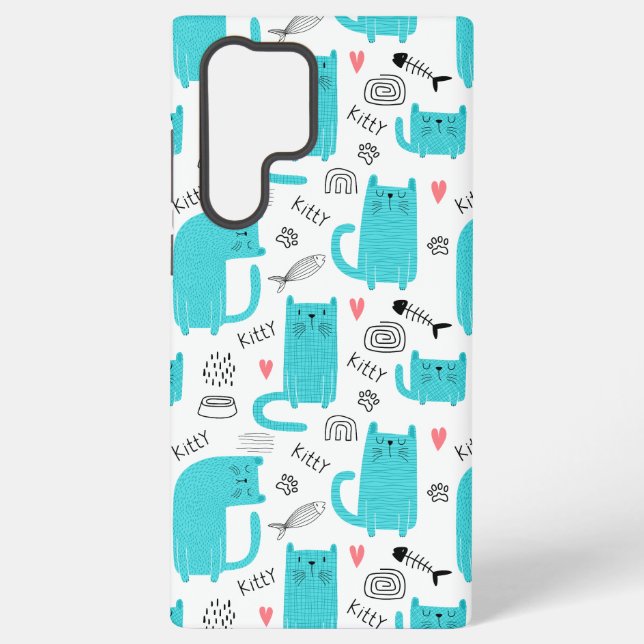 Coque Samsung Galaxy Robin Oeuf Bleu Cute Chat Motif (Verso)