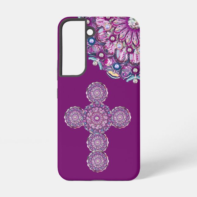 Coque Samsung Galaxy Rosace Rouge Cardinal (Verso)