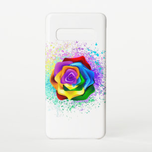 Coque Samsung Galaxy S10 Rose arc-en-ciel coloré