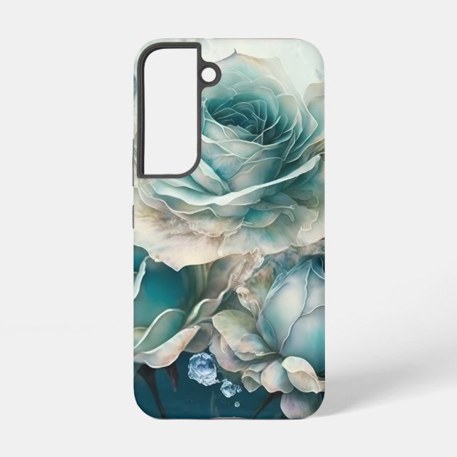 Coque Samsung Galaxy Rose bleu (Verso)