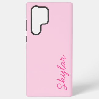 Coque Samsung Galaxy Rose Bubble Gum Rose Chaud Personnalisé Nom Cursiv