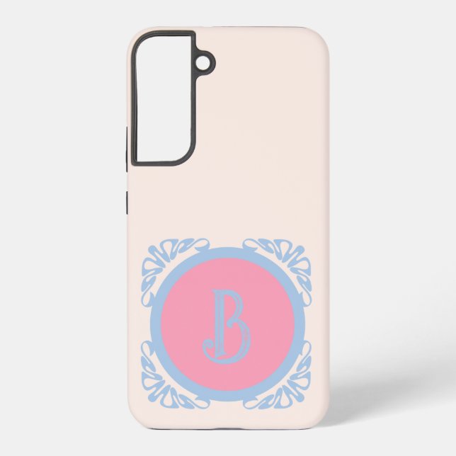 Coque Samsung Galaxy Rose et bleu personnalisés (Verso)