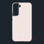 Coque Samsung Galaxy Rose et Corail | Monogramme Initial Minimaliste Mo<br><div class="desc">Cette conception de coque de téléphone élégante présente un design moderne simple en corail et rose blush. Créez une coque de téléphone unique avec des initiales et un nom personnalisés. Ce sera un cadeau cool et unique pour quelqu'un de spécial ou pour vous-même. Si vous souhaitez modifier les polices ou...</div>