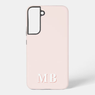 Coque Samsung Galaxy Rose et Corail   Monogramme Initial Minimaliste Mo