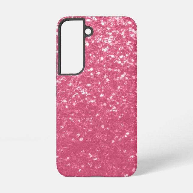 Coque Samsung Galaxy Rose faux scintillant léger rose pâle (Verso)