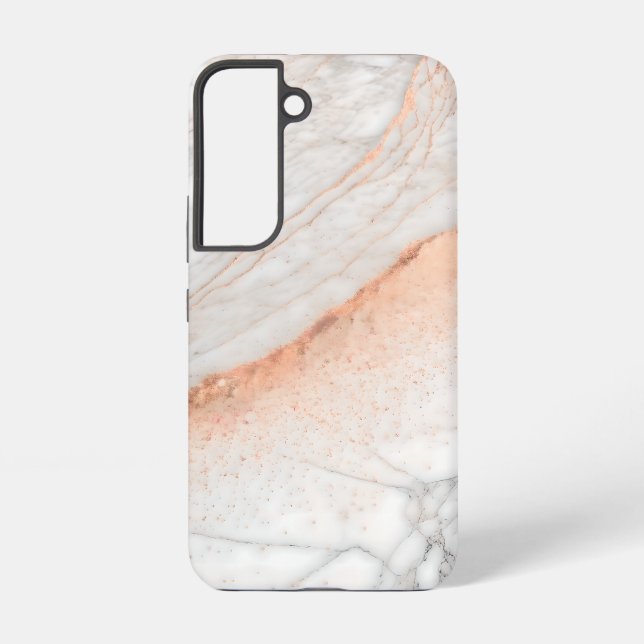 Coque Samsung Galaxy Rose Gold Dust on White Marble (Verso)